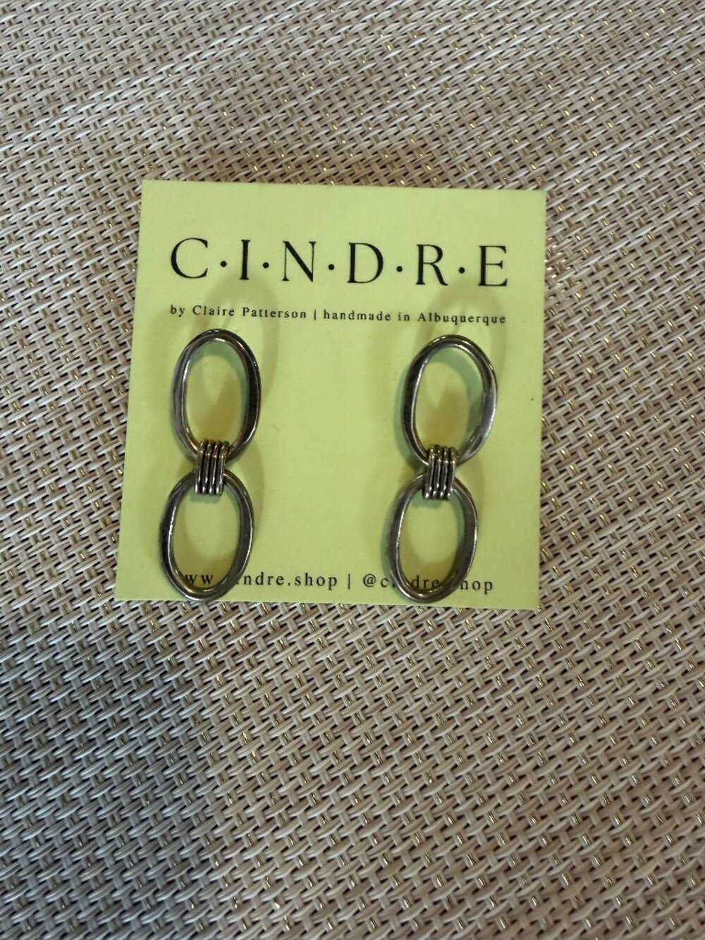 CINDRE Claire Patterson Handmade Albuquerque Sterling Sculptural Link Earrings